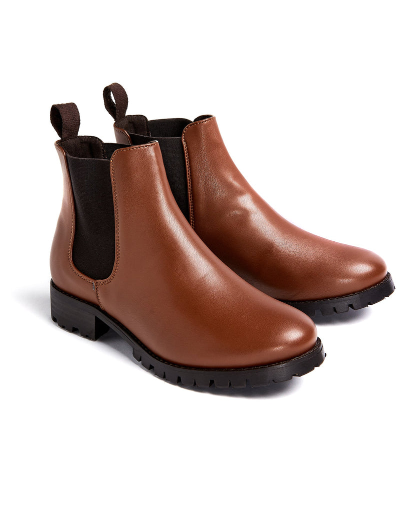 Luxe Deep Tread Chelsea Boots | Women Chestnut