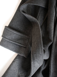 Vegan Wool Long Wrap Coat Vegan Leather | Women