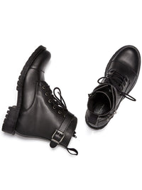Buckled Work Boots | Black | Dark Brown