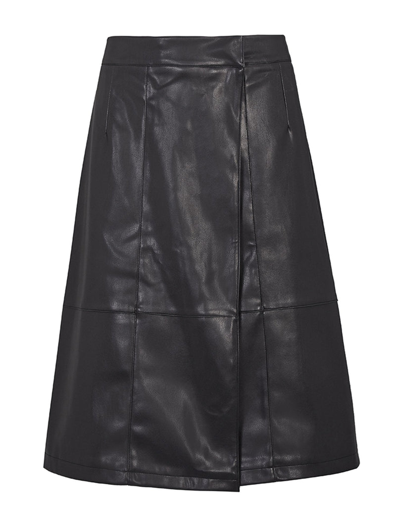 Vegan Leather Wrap Sarong Skirt