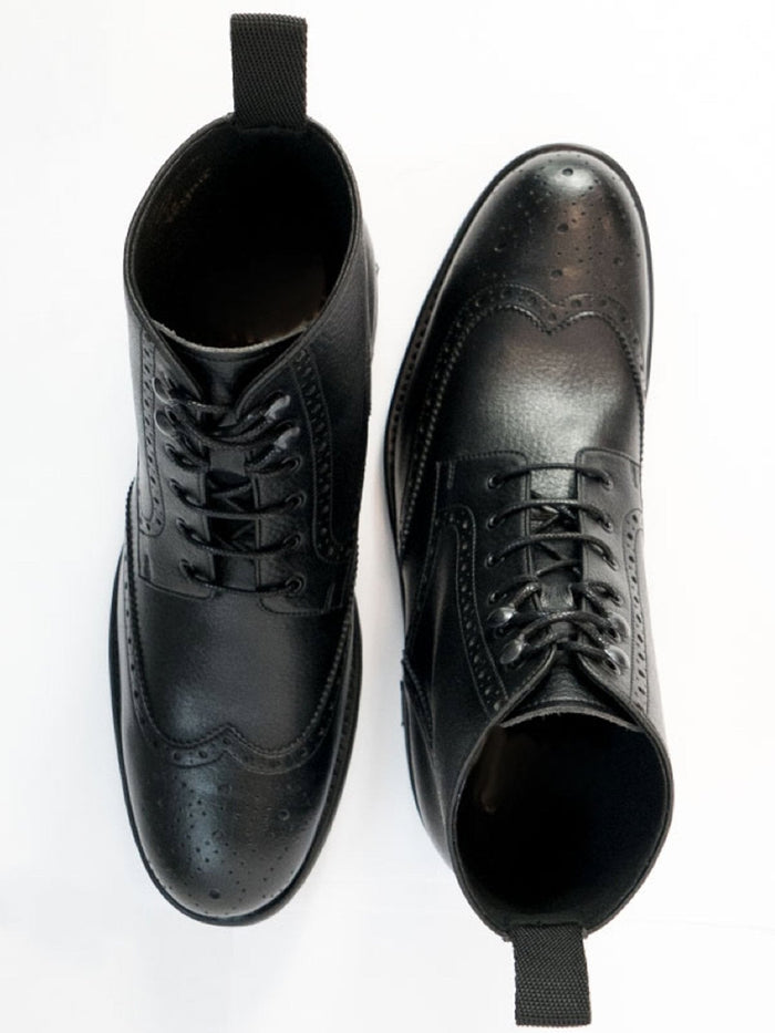 Goodyear Welt Brogue Boots Men | Black
