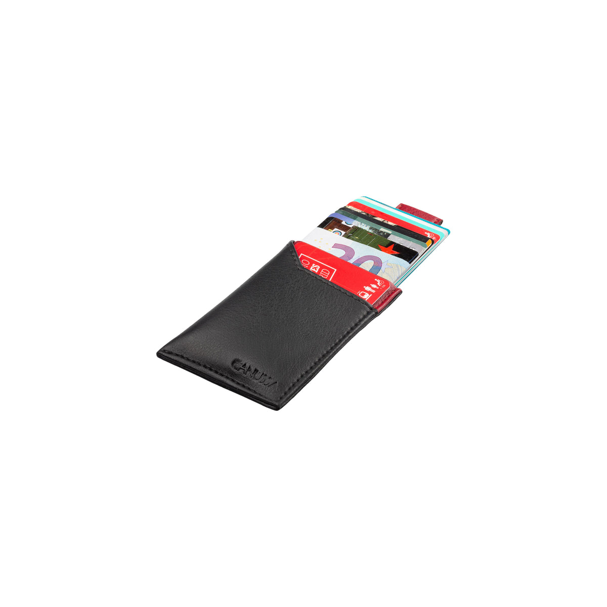 Slim Vegan Card holder - Black/Red