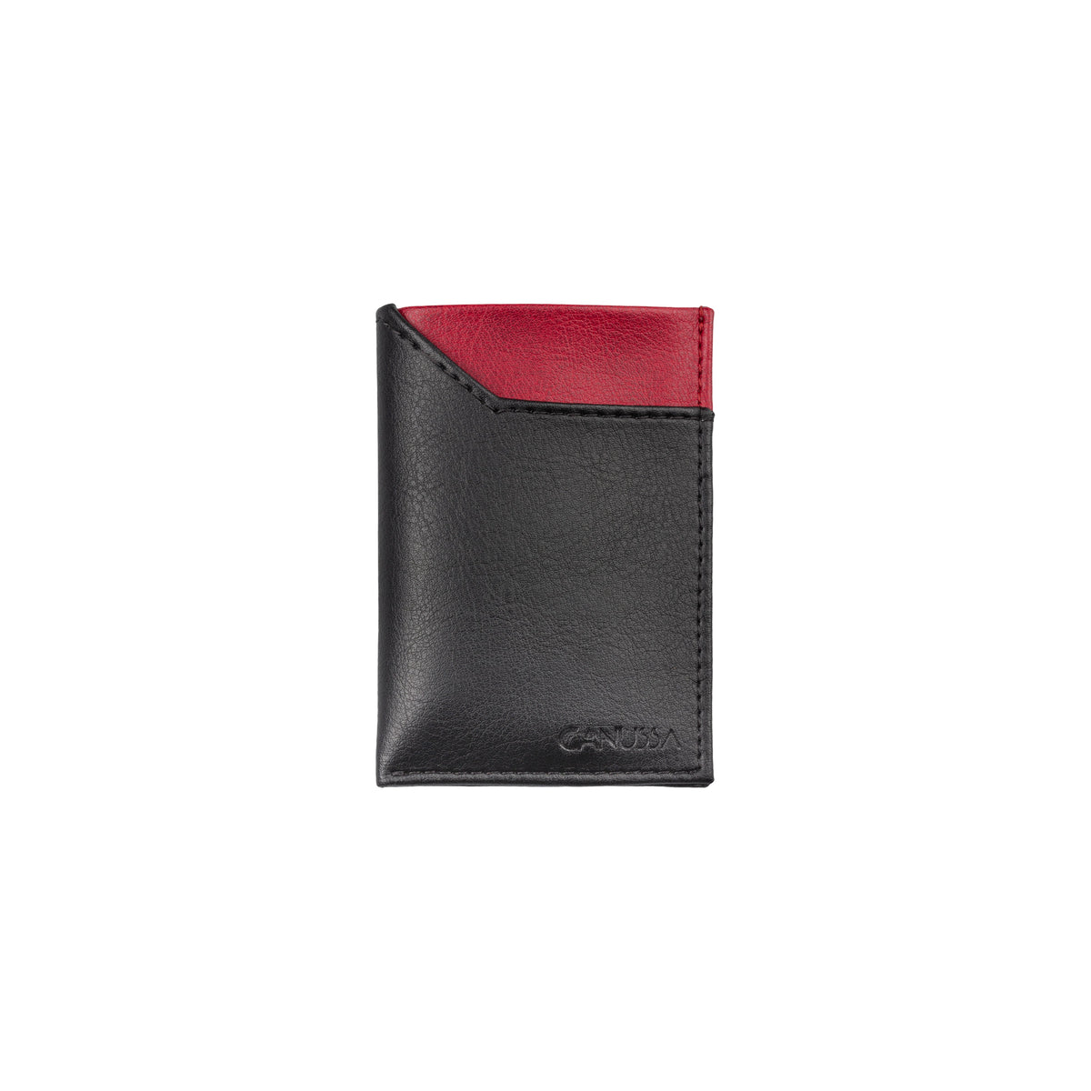 Slim Vegan Card holder - Black/Red