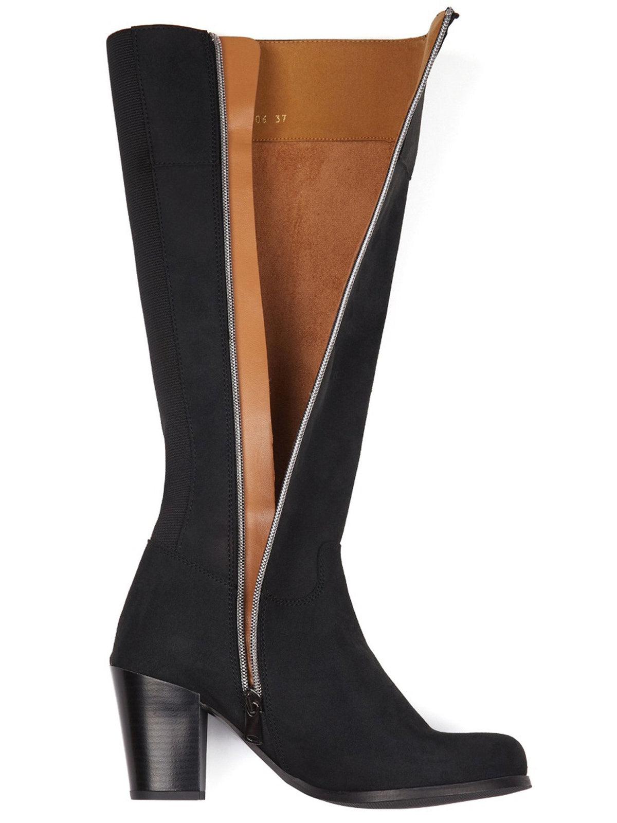 Heeled Knee High Boots | Black Suede | Dark Brown Suede