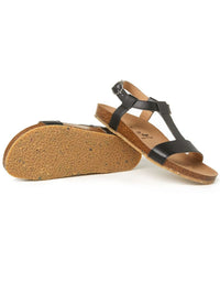 Footbed Sandals | Black | Brown