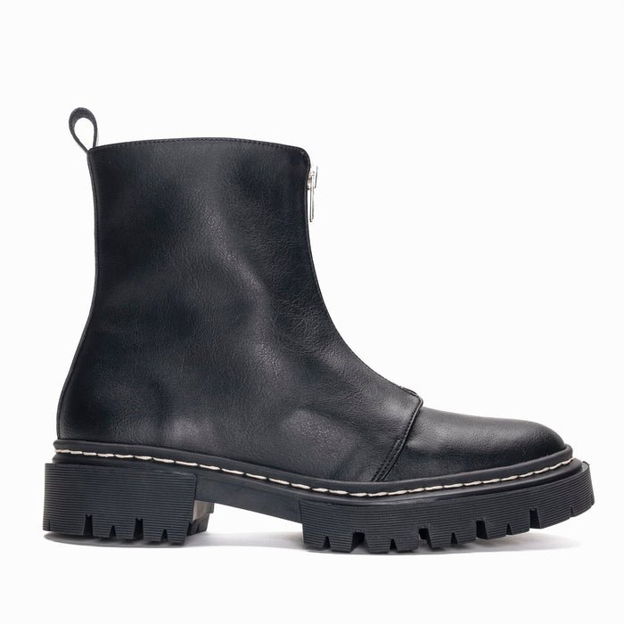 Bertha Black Vegan Zipper Boot, NAE,  Liv & Grace vegan