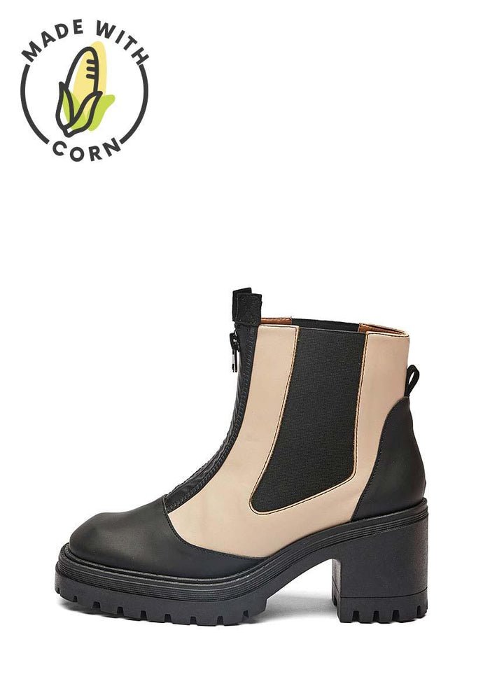 Front Zip Vegan Napa Leather Boots Nerea | Beige, Mireia Playa,  Liv & Grace vegan