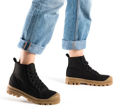 Noah Black Recycled PET Vegan Sneaker Boots, NAE,  Liv & Grace vegan