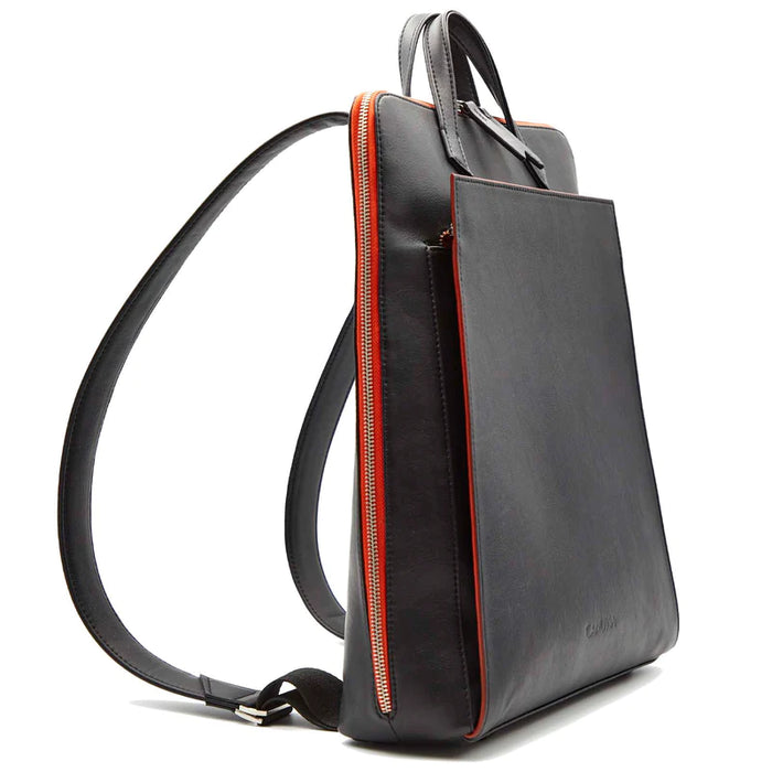 Vegan Leather Laptop Backpack | Black/ Red, Canussa,  Liv & Grace vegan