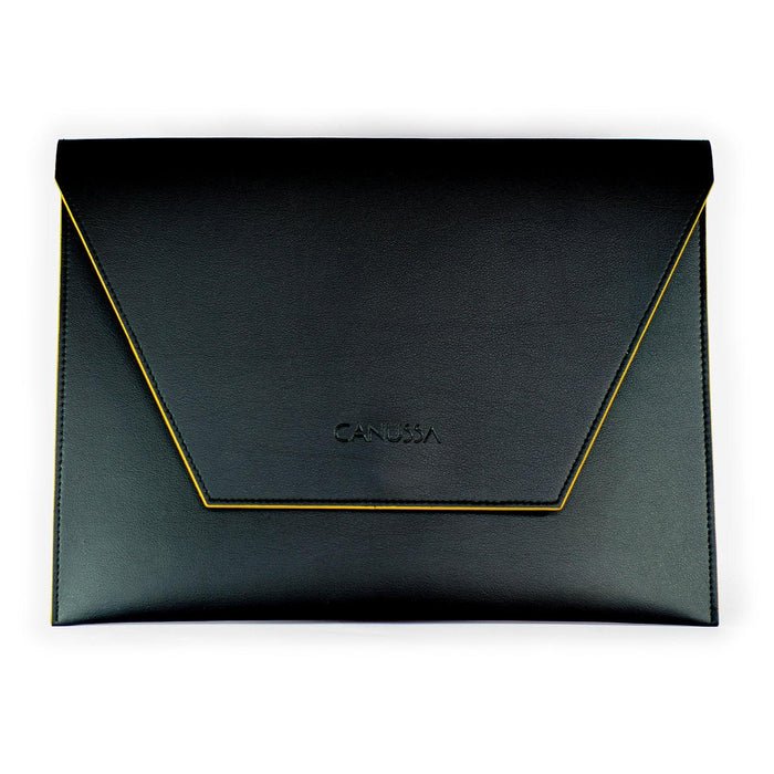 Vegan Leather Laptop Case | Black/Yellow, Canussa,  Liv & Grace vegan