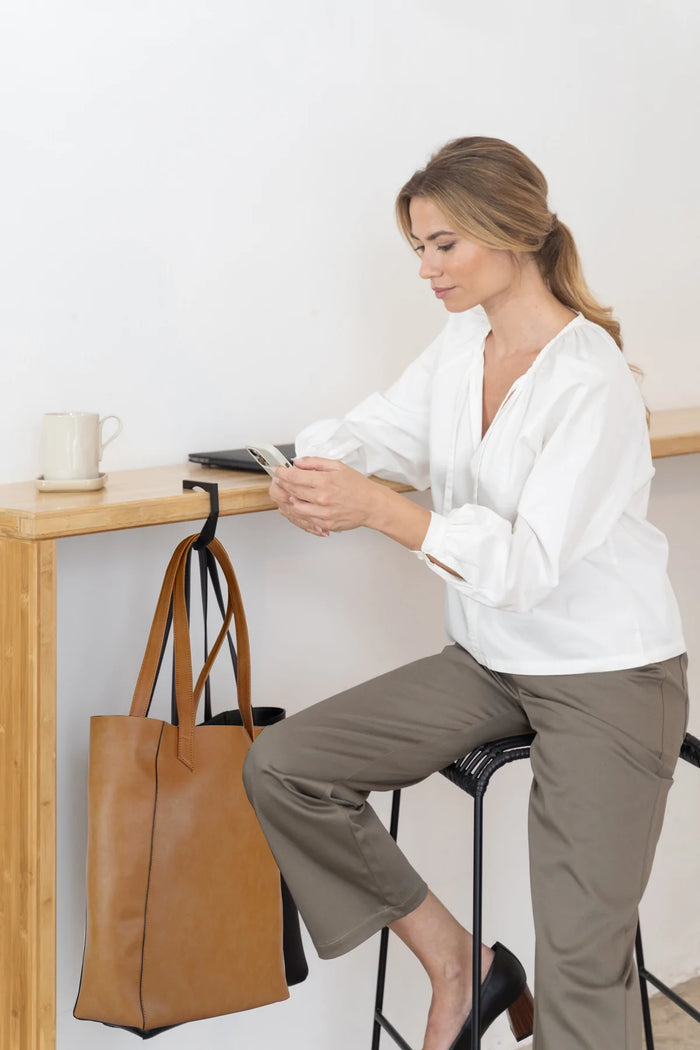 Vegan Leather Shoulder Bag | Camel, Canussa,  Liv & Grace vegan