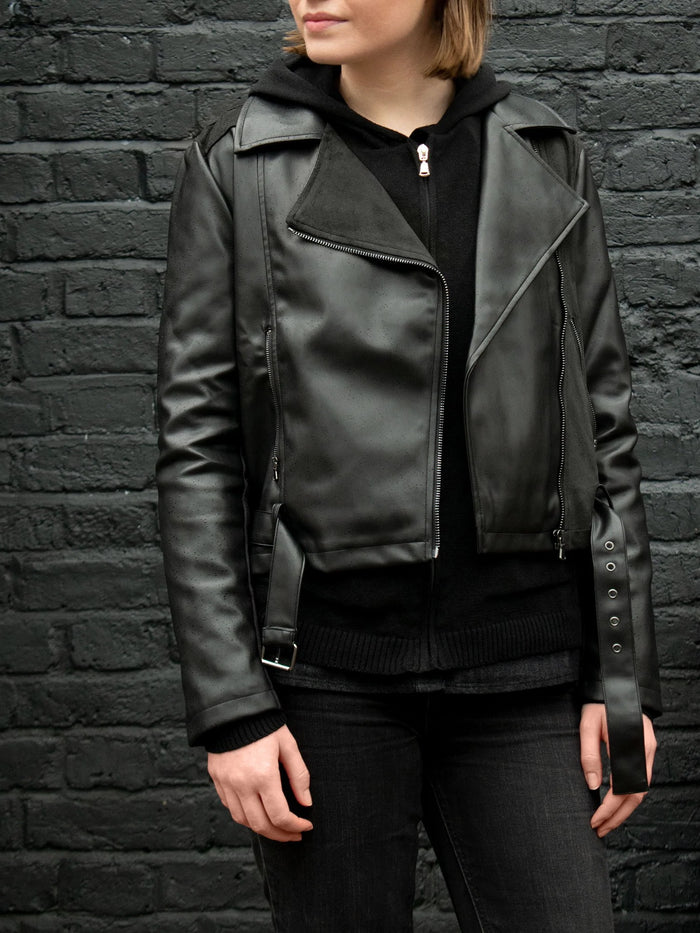 Vegan Leather Women Moto Jacket | Black Nappa, Will's Vegan Store,  Liv & Grace vegan